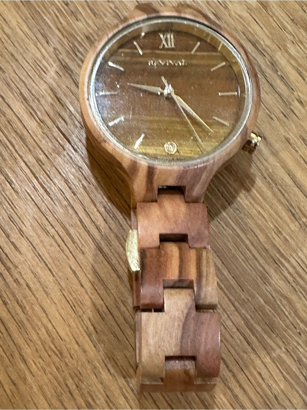 Revival Martin & Co. Olive Wood Tiger's Eye Women's Watch 37mm Quartz - Picture 13 of 13
